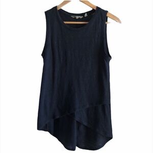 Athleta Criss Cross High Low Linen Tank Top - XXS